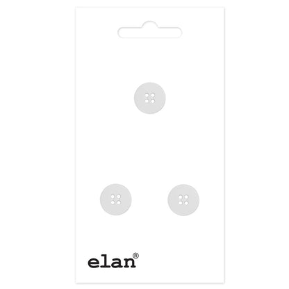 Four Hole Plastic Button - 18mm (3/4”) - White - 3 count