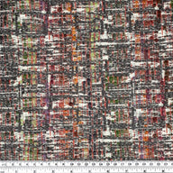 Boucle Upholstery Remnant - Rust/Green/Purple/Grey