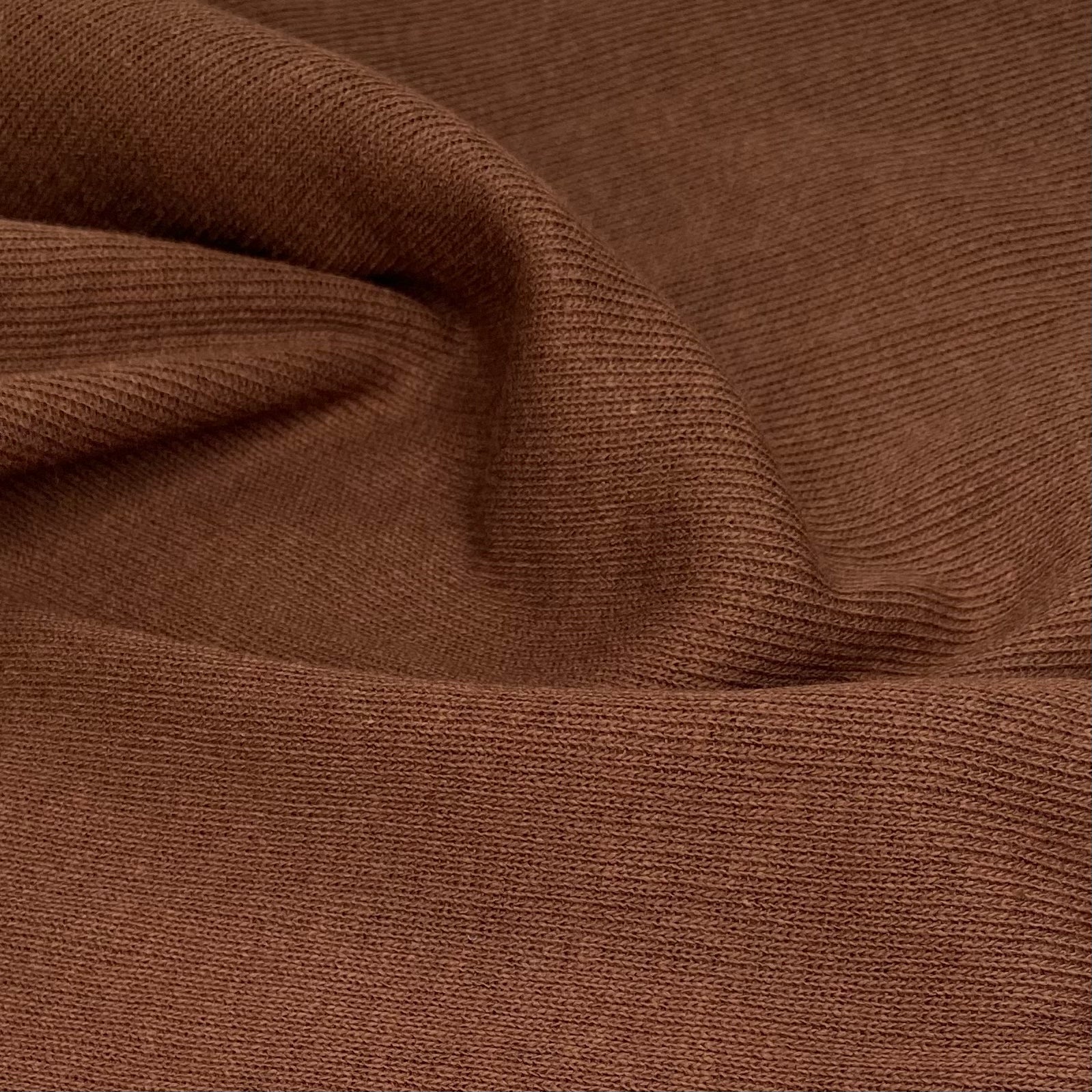 Cotton Tubular Rib Knit - Brown