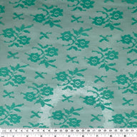 Scalloped Edged Floral Polyester Lace - 52” - Mint Green