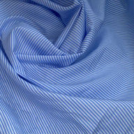 Striped Cotton Shirting - 56” - Blue/White