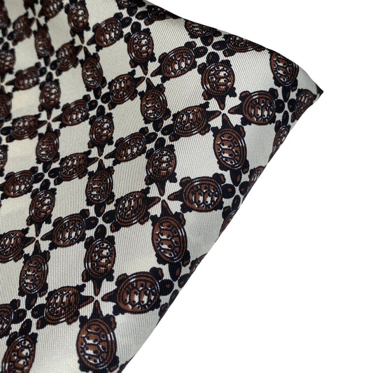 Turtle Silk Twill - Ivory/Brown