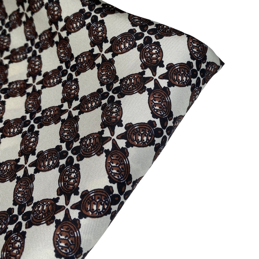 Turtle Silk Twill - Ivory/Brown