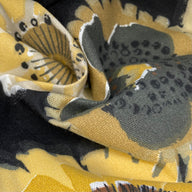 Floral Printed Indoor/Outdoor Upholstery - Black/Yellow