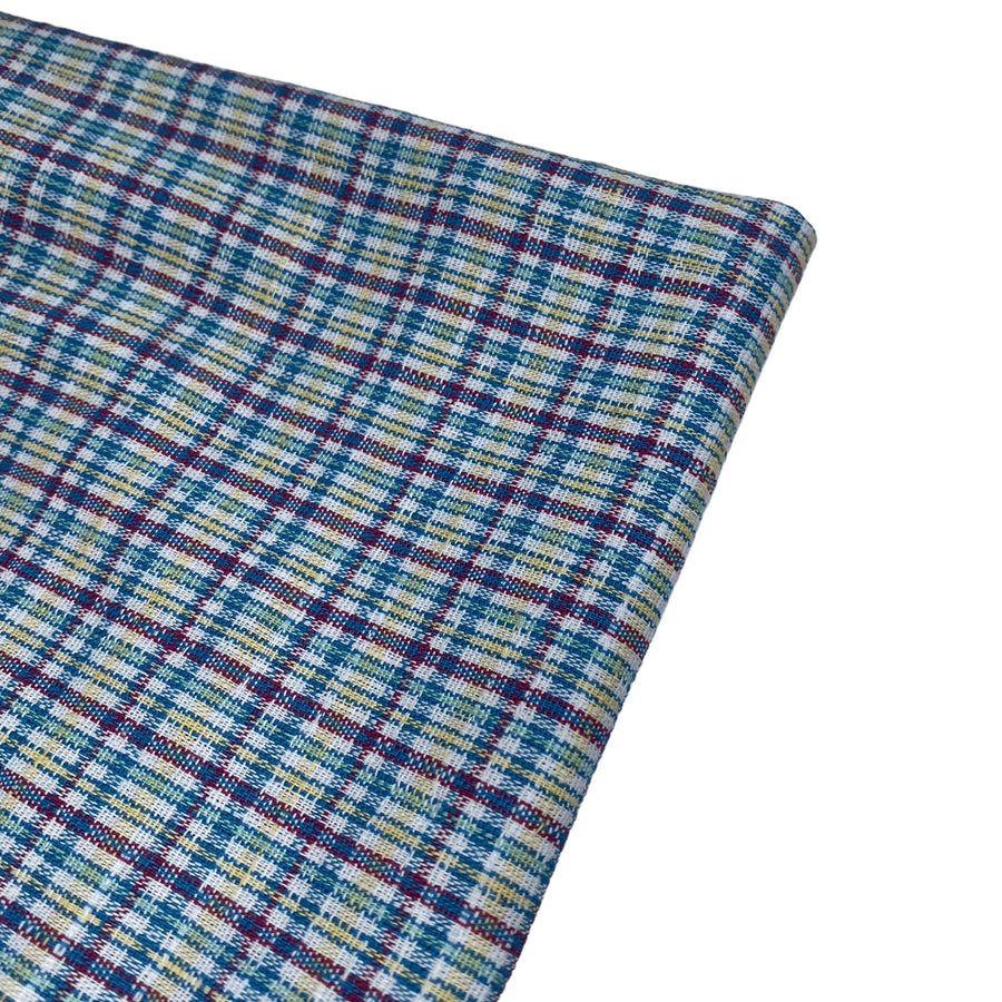 Yarn Dyed Cotton Plaid - Remnant - White/Blue/Yellow/Pink/Mint