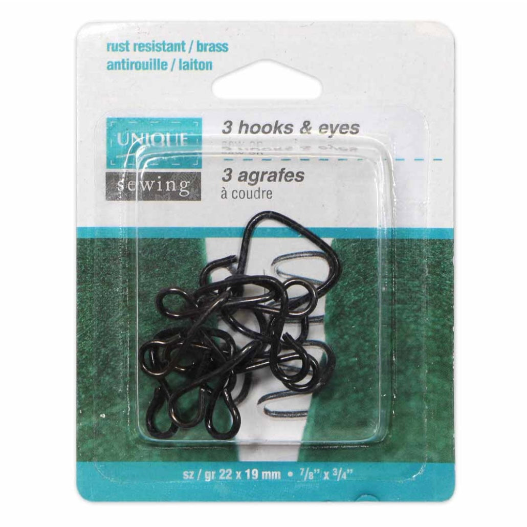 Hooks & Eyes - Nickel - 22mm x 19mm - 3 Sets