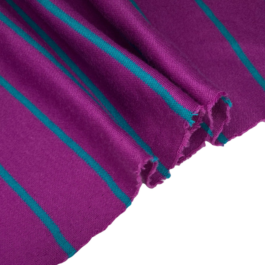 Striped Cotton Knit - 66” - Purple/Teal