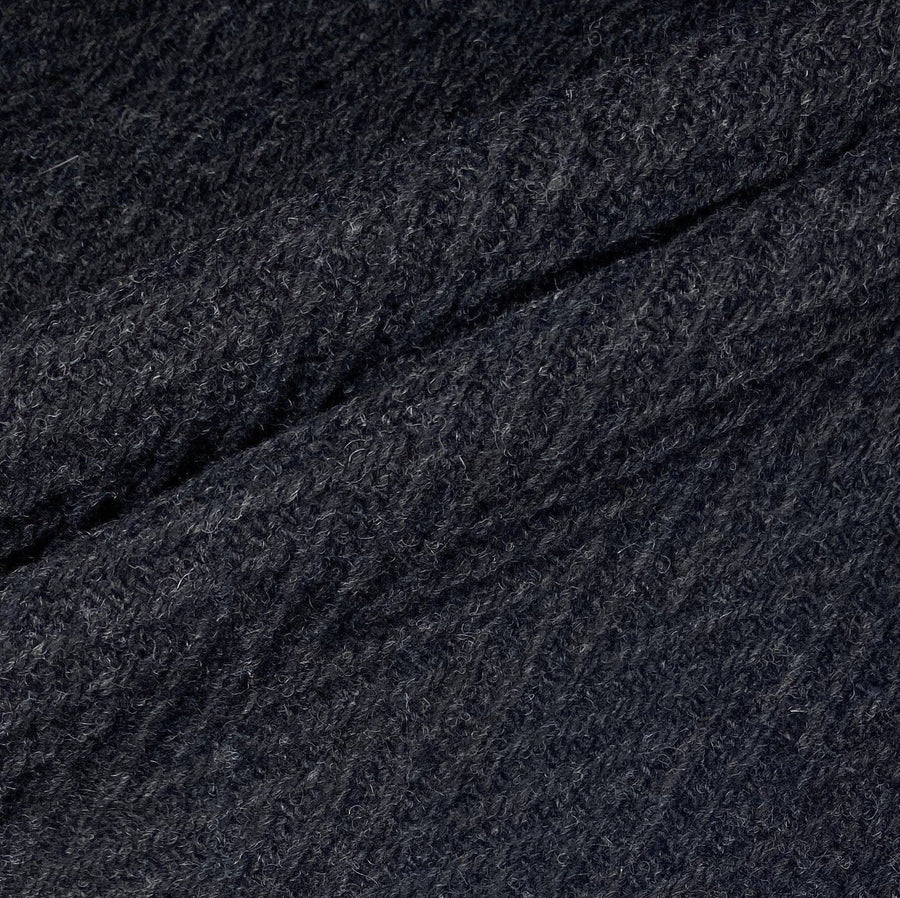 Wool Coating - Chevron - Charcoal