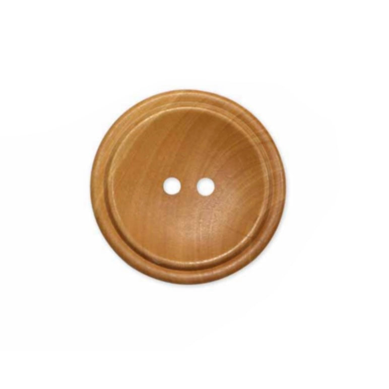 Two Hole Wood Button - 40mm - Natural - 1 Count