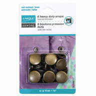 Heavy Duty Snaps - 15mm (5/8″) - 6 sets - Antique Brass