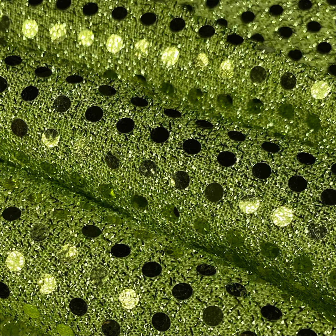 Faux Sequin Shiny Confetti Dot Knit - 48” - Lime