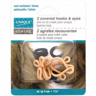 Covered Hooks & Eyes - Beige - 4cm - 2 Sets