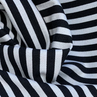 Printed Cotton Canvas Striped - Black/White