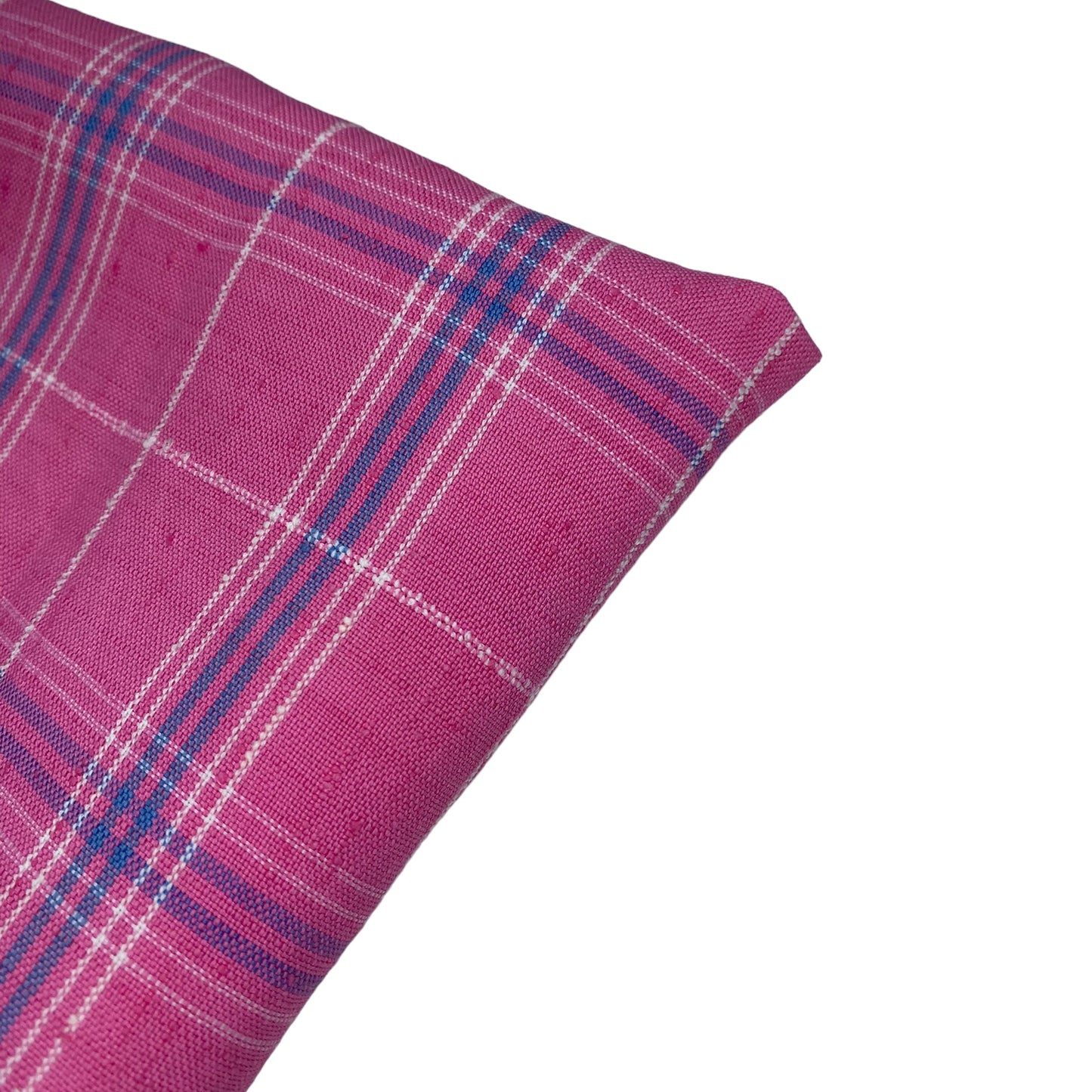 Yarn Dyed Plaid Linen - Remnant - Pink/White/Blue