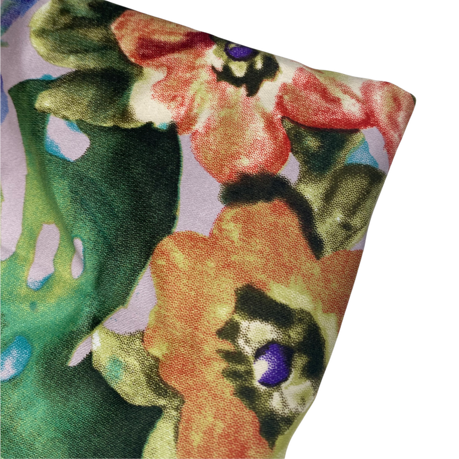 Floral Stretch Cotton - 52” - Pink/Green/Red/Blue