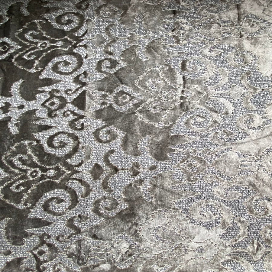 Patterned Velvet Upholstery - Designer Remnant - 1 1/2 Yards