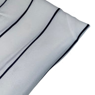 Striped Silk Georgette - White/Navy