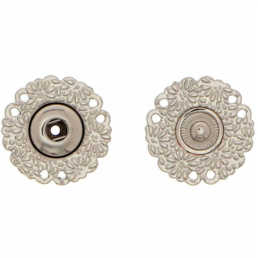 Decorative Snap Fastener - 22mm - 1 set - Silver