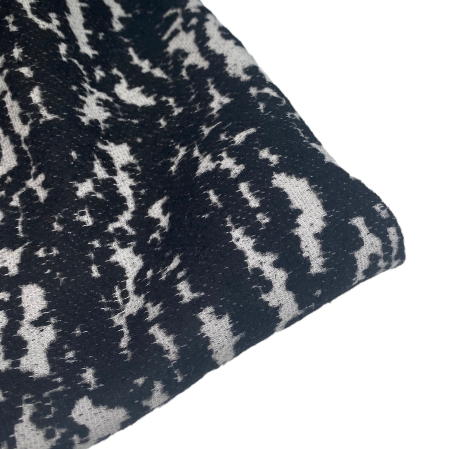 Double Face Wool Coating - Black/White