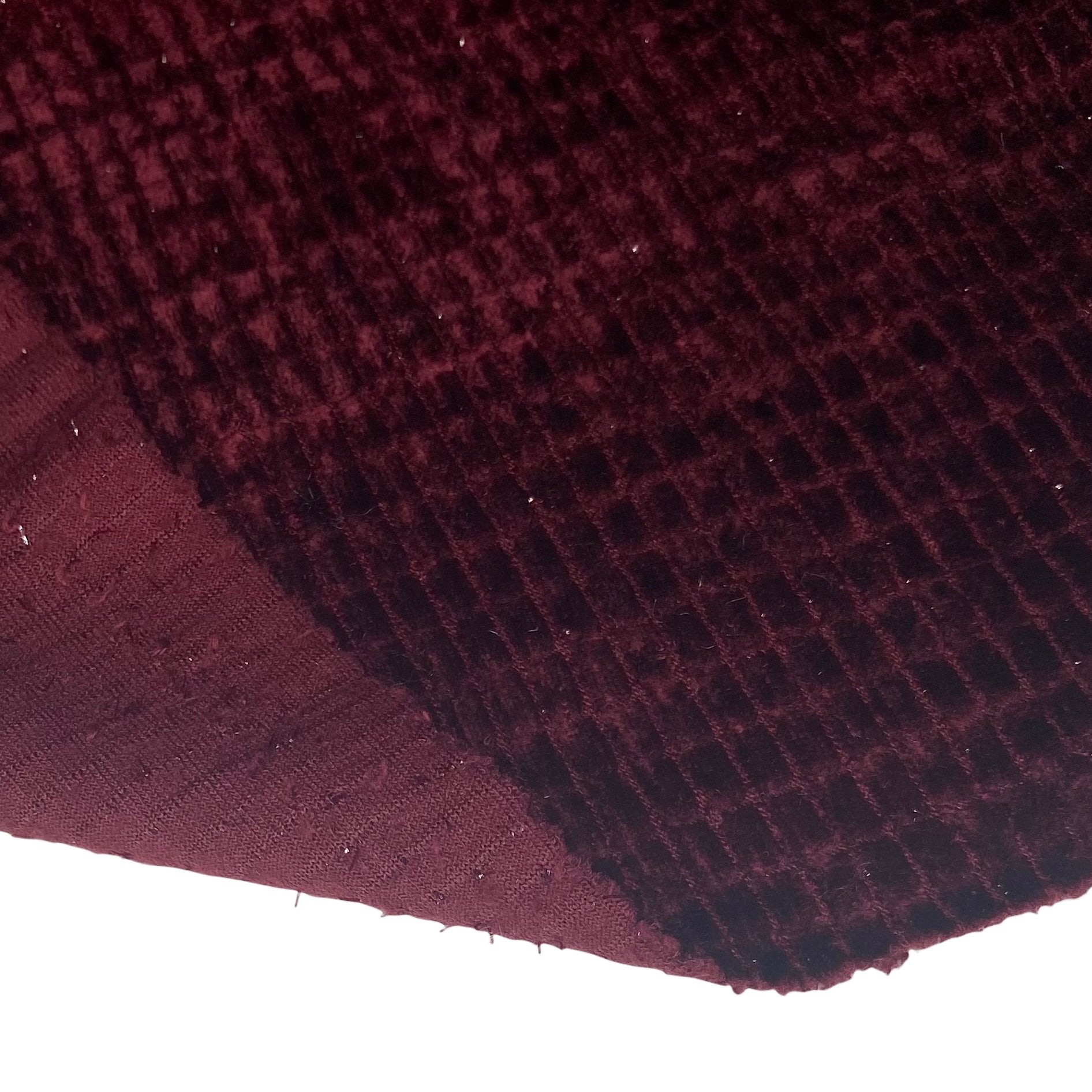 Sparkle Stretch Velvet - Burgundy/Silver