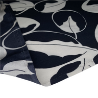 Printed Silk Georgette - Leaves - Black/White