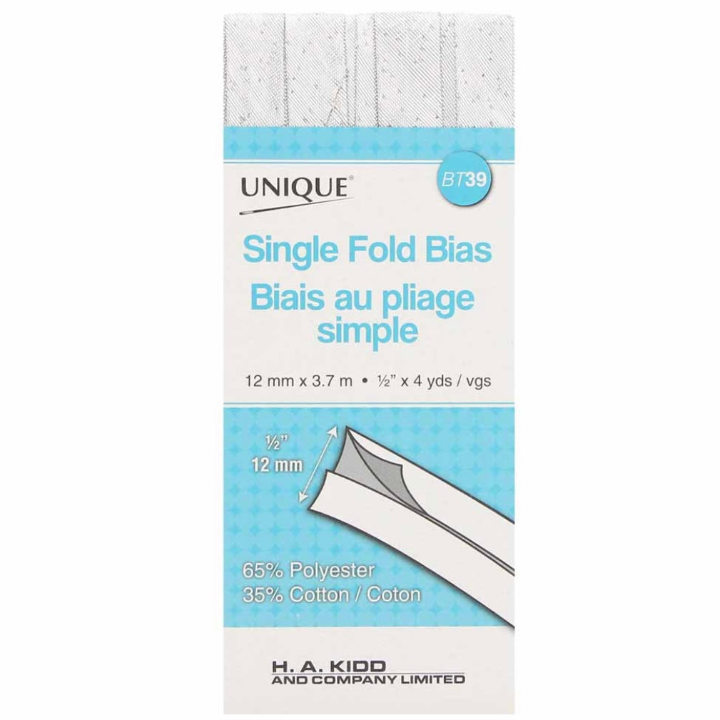 Single Fold Bias Tape - 12mm x 3.7m