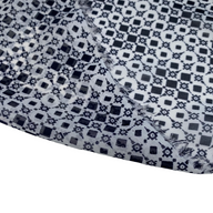 Square Polyester Chiffon - 58” - Off White/Navy