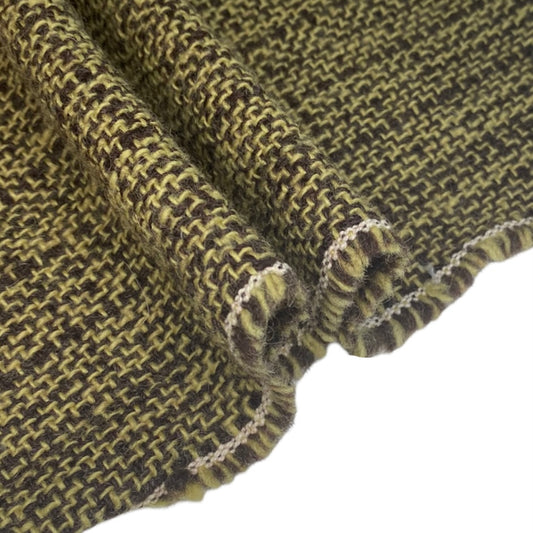 Italian Wool Boucle Coating - Yellow/Brown