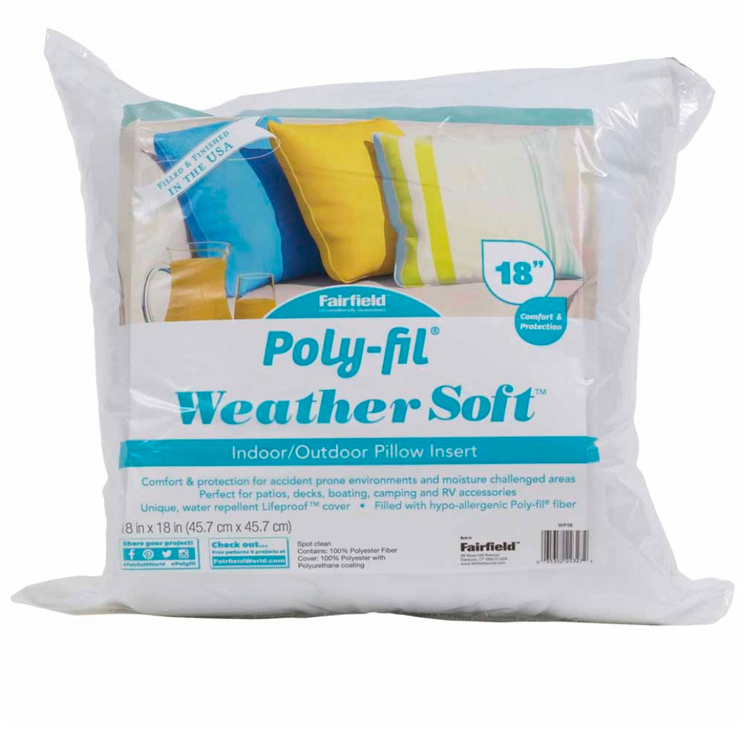 Water Resistant Indoor/Outdoor Pillow Insert - 18” x 18”