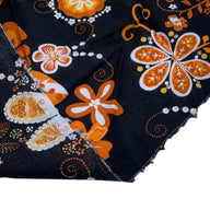 Printed Cotton Voile - Floral - Black/Orange/White