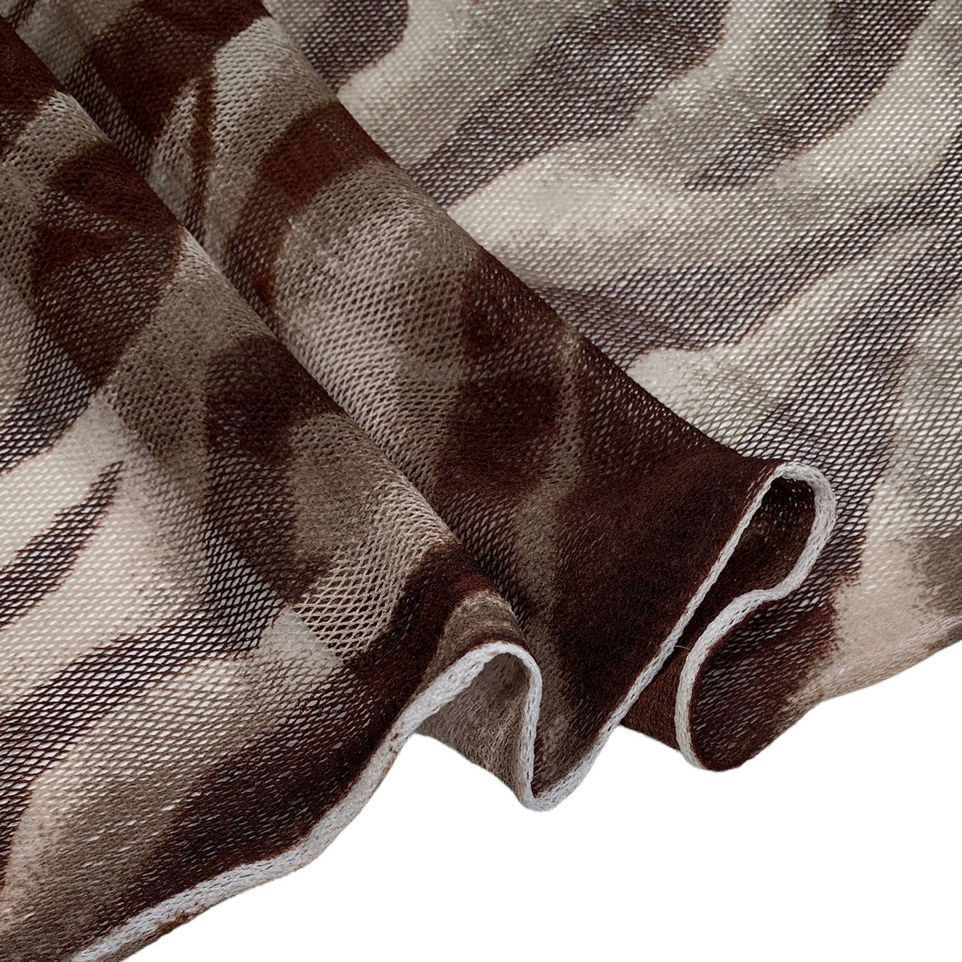 Printed Stretch Mesh - Zebra Print - Beige/Brown