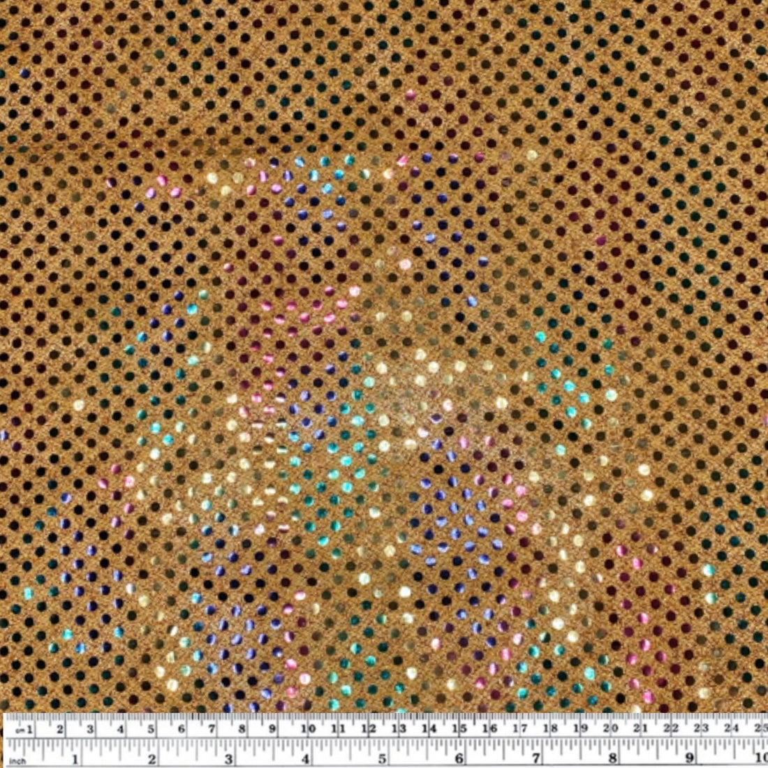 Faux Sequin Shiny Confetti Dot Knit - 44” - Orange/Rainbow