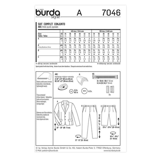 Suit Pattern - 7046