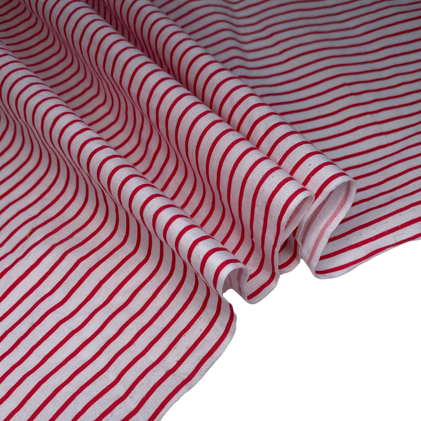 Striped Printed Cotton - White/Red