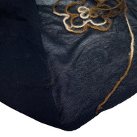 Embroidered Floral Stretch Mesh - Black/Brown