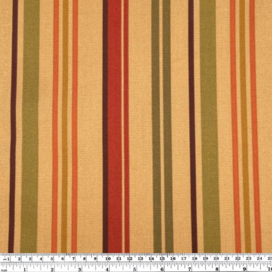 Printed Canvas - Striped - Orange/Red/Green