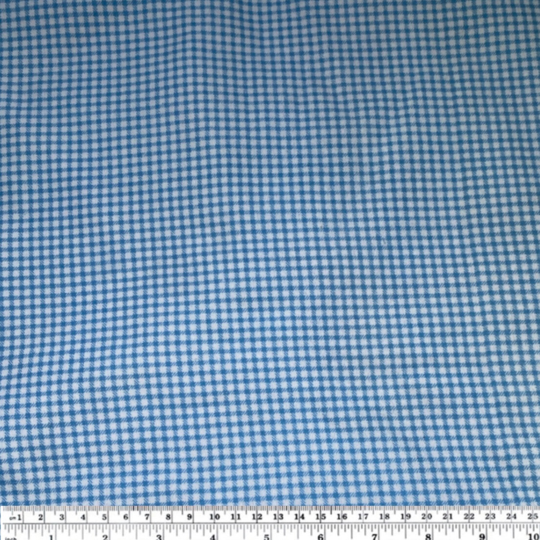 Printed Cotton Flannel - Plaid - White/Blue