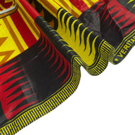 Waxed African Printed Cotton with Bordered Edge - Yellow/Red/Black