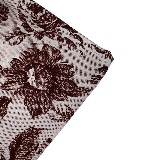 Floral Printed Polyester - 44” - Brown/Beige