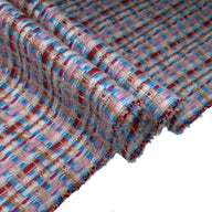 Polyester/Rayon Boucle - White/Pink/Red/Blue/Beige