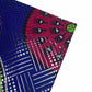 African Printed Cotton - Metallic Silver - Multi-Colour / Blue