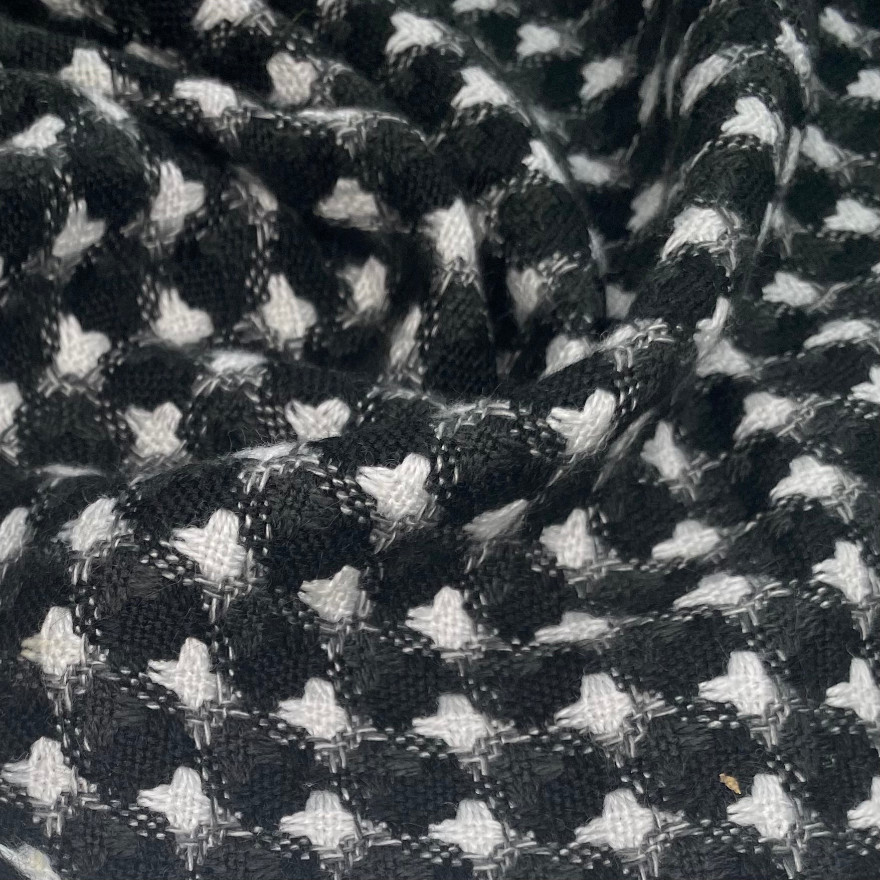 Woven Wool Coating - Black/White/Grey