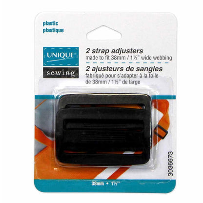 Plastic Strap Adjuster - 38mm (1 1/2″) - Black - 2 pcs