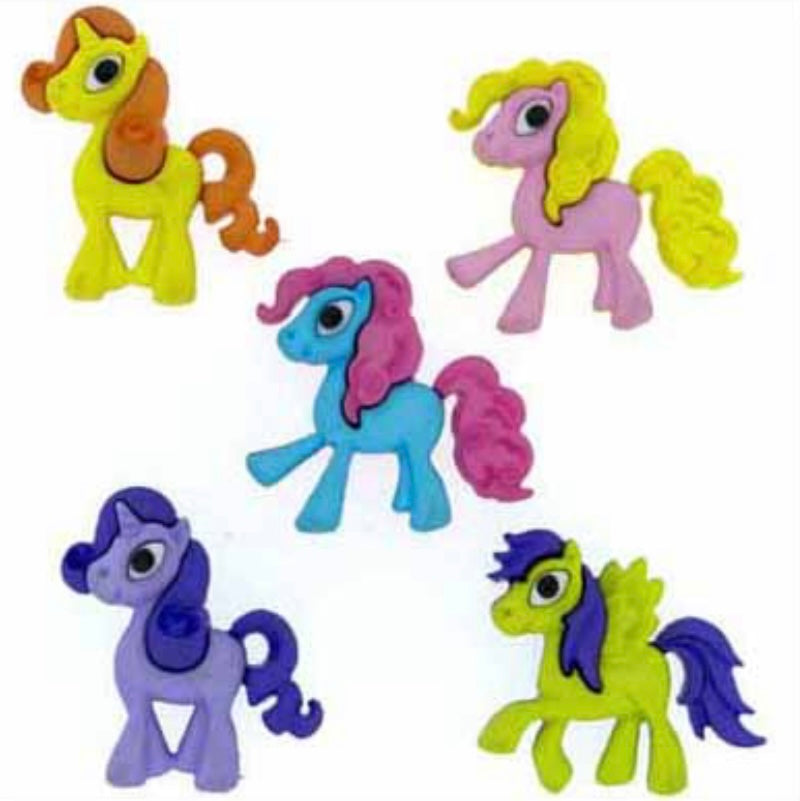 Novelty Buttons - Pony Parade - 5 pcs