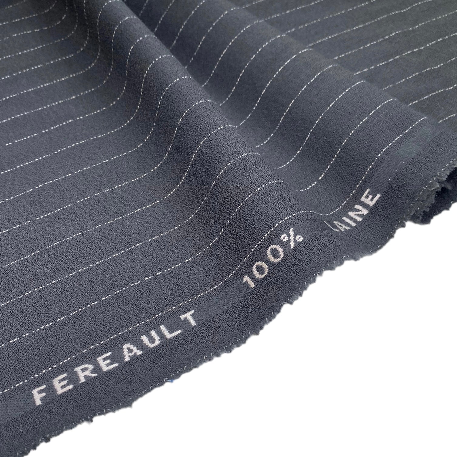 Pin Striped Super Twist Italian Wool Crepe