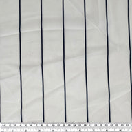 Striped Silk Georgette - White/Navy