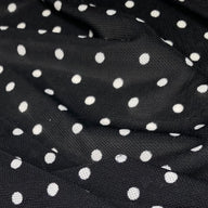 Printed Stretch Mesh - Polka Dot - Black/White