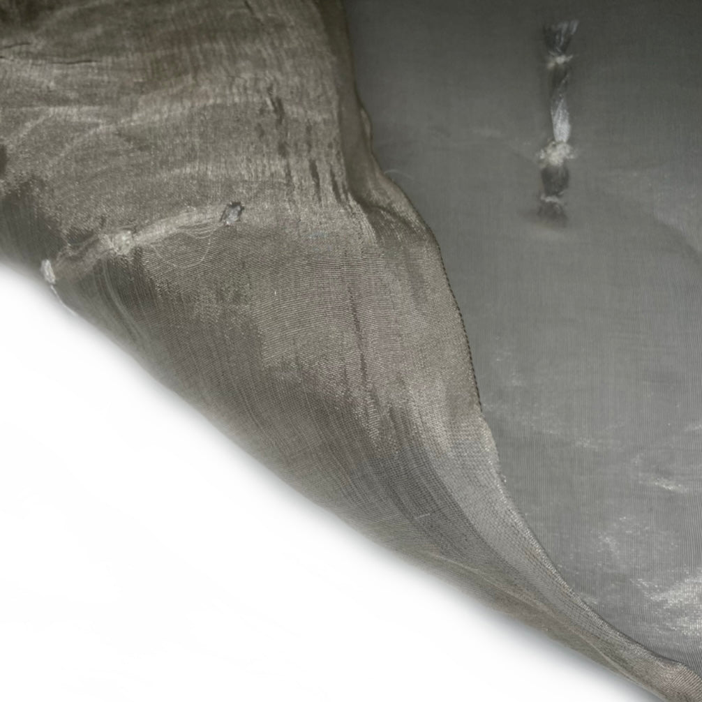 Embroidered Silk Organza - Silver/White