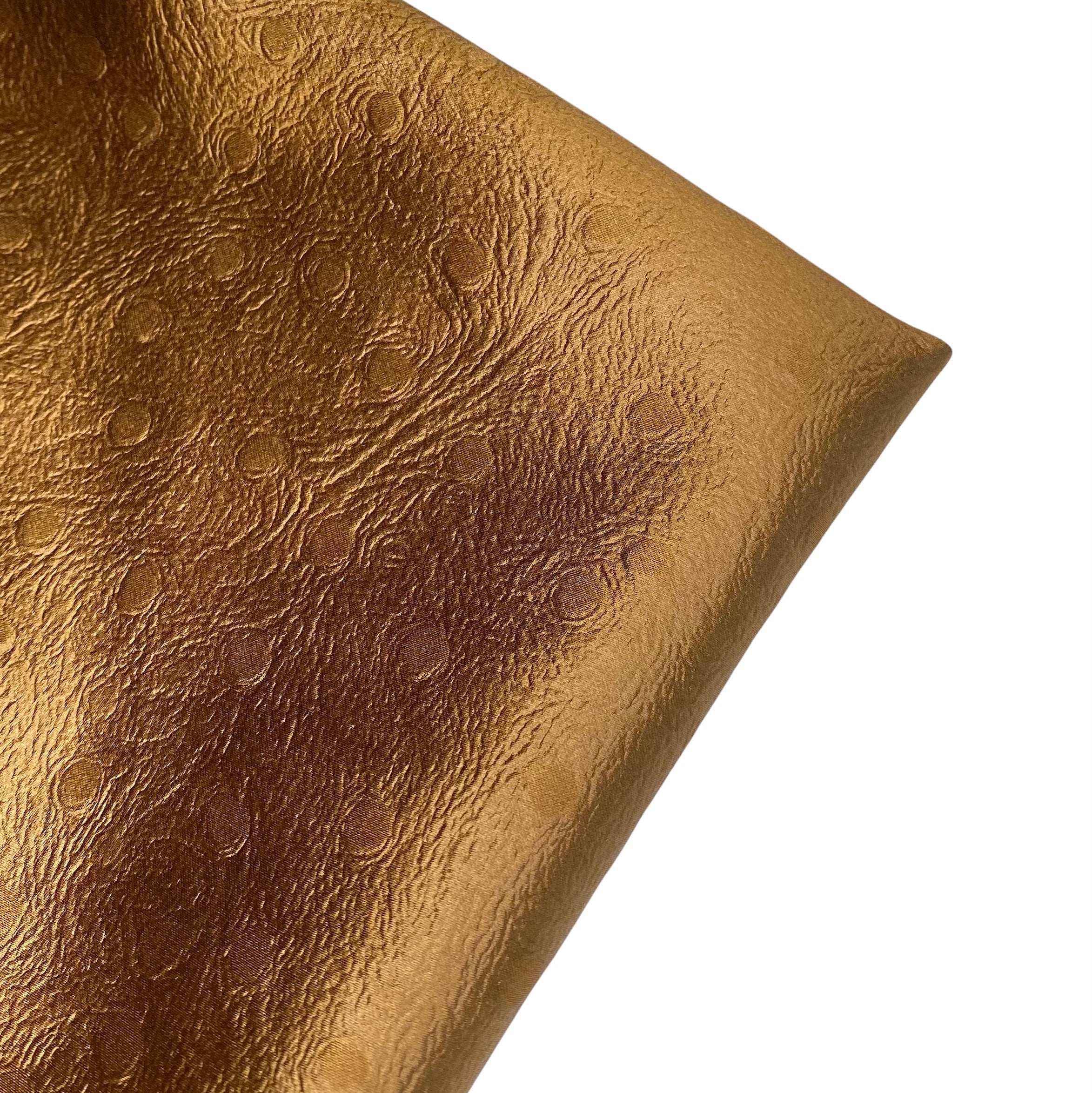 Ostrich Embossed Silk Satin - Bronze