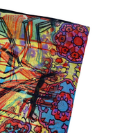 Printed Polyester Chiffon - Abstract Print - Blue/Yellow/Pink